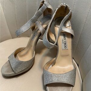 Jimmy Choo Glittering Silver Heels